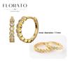 Perforation 925 Silver Ear Needle Minimalist Hoop Earrings Metallic Gold Earrings For Women CZ Fashion Jewelry