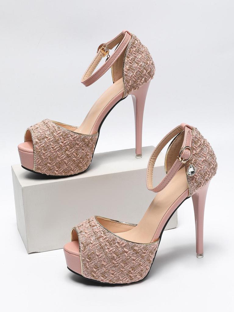 Summer 2025 Chunky Heel Platform Sandals - Breathable, Hollow Design, Large Sizes Available