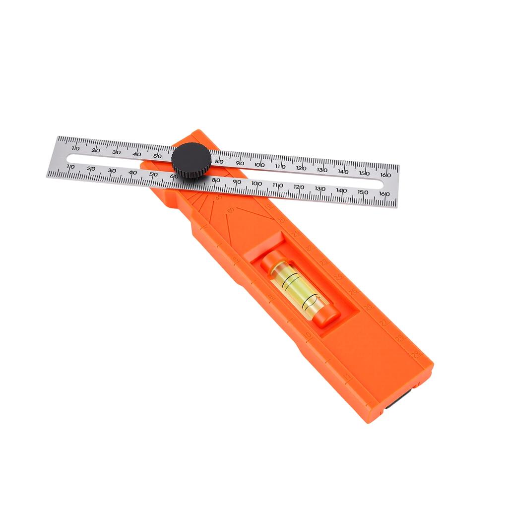 Adjustable Positioning Marking Ruler and Clamp Multi Angle Scribing Protractor Tool for Woodworking Use Dual Scales