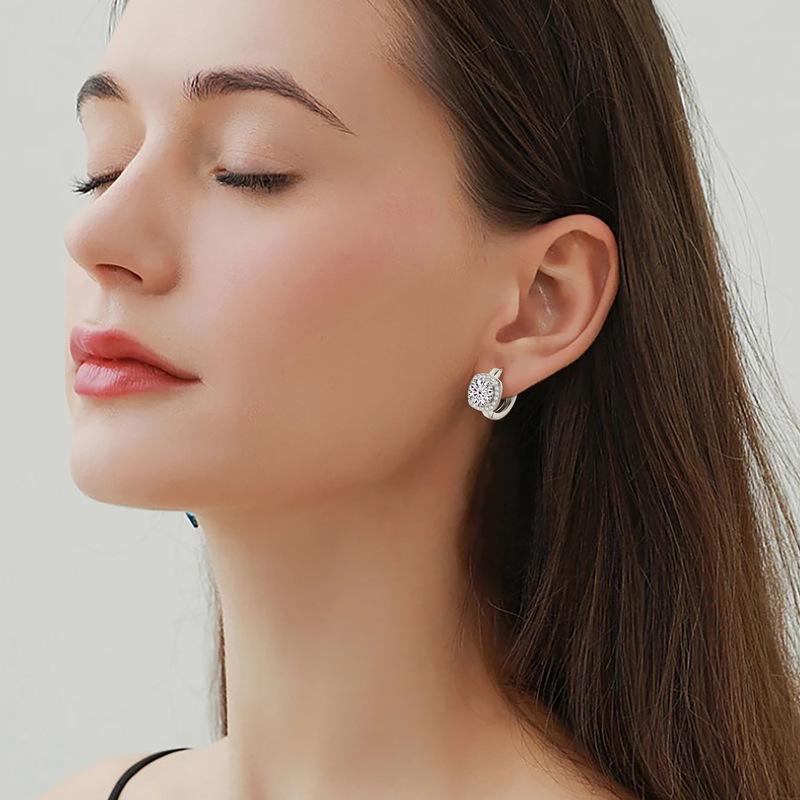 Kolczyki Donglai z Moissanitu w kształcie kwadratowego bagietki: Damska Moda Luksusowy Design Srebro S925