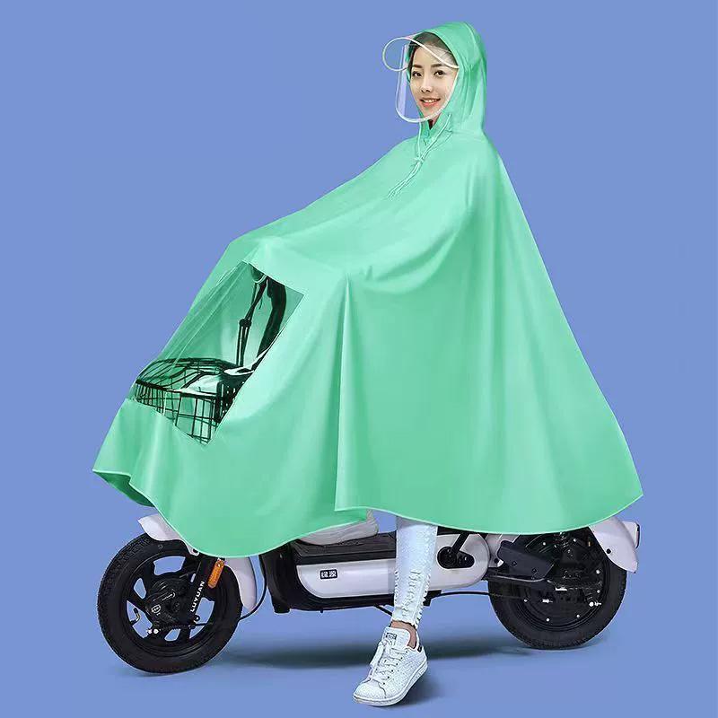 1 Macaron Colored Single/double Thick Full Body Rain Gear Rainproof Motorcycle Raincoat Suitable for Electric Bikes Motorcycles Bicycles