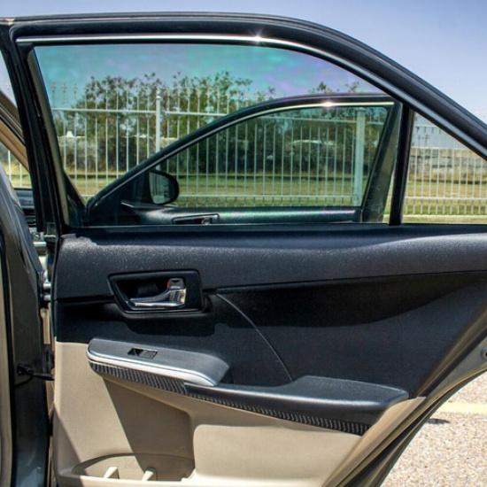 2Pcs Carbon Fiber Interior Rear Door Lower Cover Trim For Toyota Camry 2012-14