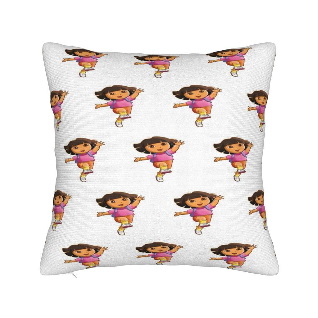 Tecknad D-Dora Utforskaren Äventyr Kuddfodral Bekvämt Kuddfodral för Soffa Sovrum Roliga Kuddfodral