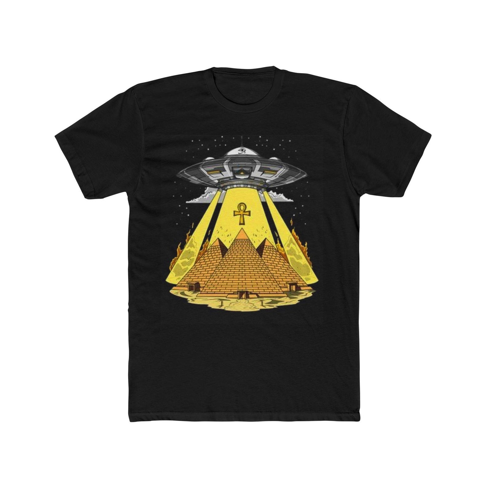 Spaceship and Anc - Cotton Crew Tee L