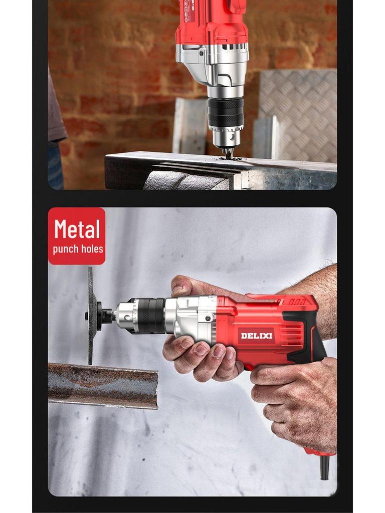 Delixi High-Power Multi-Functional Electric Drill & Screwdriver for Home Use