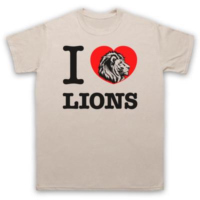 Ich liebe Löwen Tierschützer Tiere retten Großkatze Herren- und Damen-T-Shirt