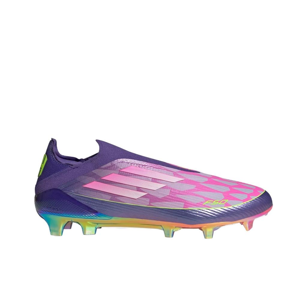 Adidas Lamine Yamal X F50 Elite Laceless FG Future Icons Pack Men Sneakers Purple Cloud-White Lucid-Lemon JS0560