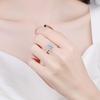 925 Sterling Silver Women's Irregular Rectangle Moissanite Ring, PT950 Gold-Plated, Light Luxury Niche Diamond Design.