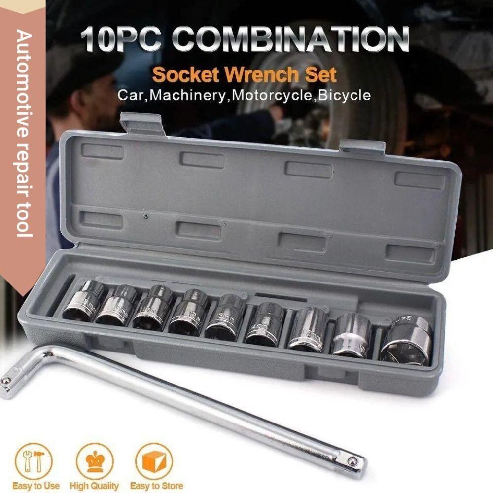 8-21mm Range Socket Wrench Set 1/2" Drive Durable Construction Socket Hand Tool Metric Size Portable Design