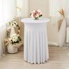Elegante Verdickte Weiße Polyester Runde Tischdecke mit Abnehmbarem Elastischem Rock