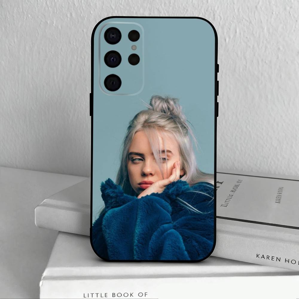 Singer B-Billie E-Eilish-H Phone Case For Samsung S25,24,23,22,30,21,10,9,Ultra,Plus,Lite,FE,4,5 G Soft Black Case