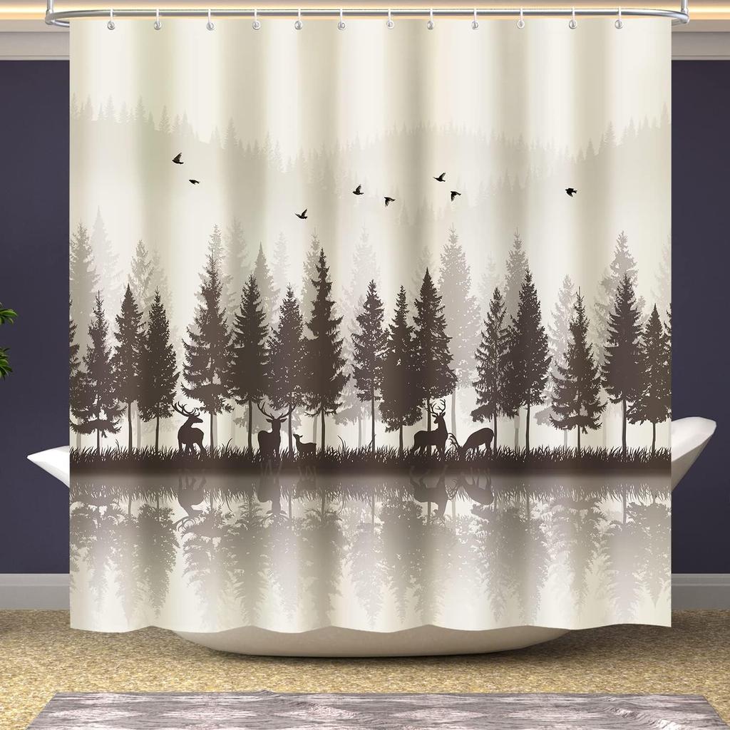 Funny Shower Curtains, Cool Dog Shower Curtain, Fun Pet Puppy Waterproof Shower Curtains with Hooks for Bathroom Decor, Dog