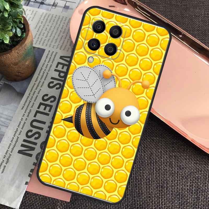 Bumble Bee Honeycomb Honey Case For Samsung Galaxy M20 M15 M55 M31s M51 M21 M11 M13 M33 M53 M52 M32 M12 M14 M34 M54