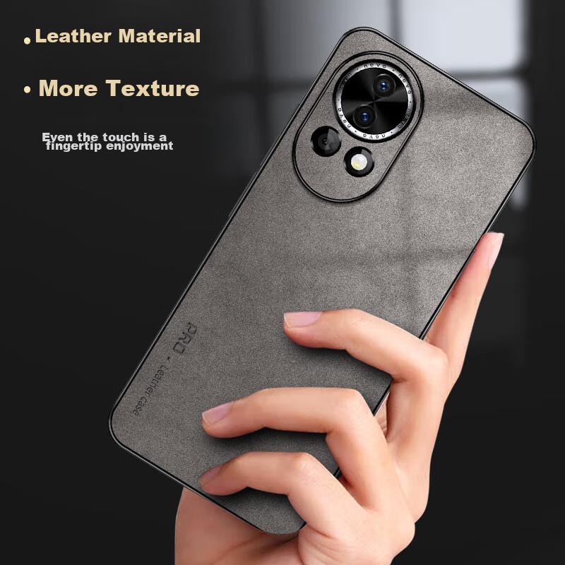 Huawei Nova 12 Pro Phone Case, Nova 12 Ultra Protective Cover, Shockproof Lens Full Protection Soft Case, Simple Outer, WoAnd Leather Case, Black