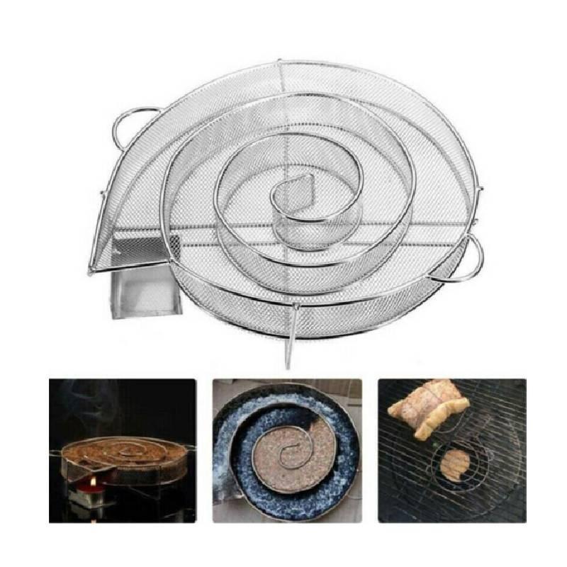 Premium Stainless Steel Round Smoker Tray For Charcoal Barbecue With Versatile Functions