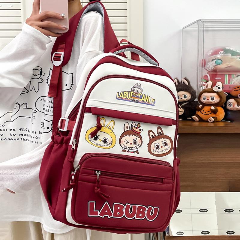 LABUBU Rucksack Schultasche Rucksack Kindertasche LABUBU Grundschulrucksack Mädchen Junge Schulrucksack 6 Farben