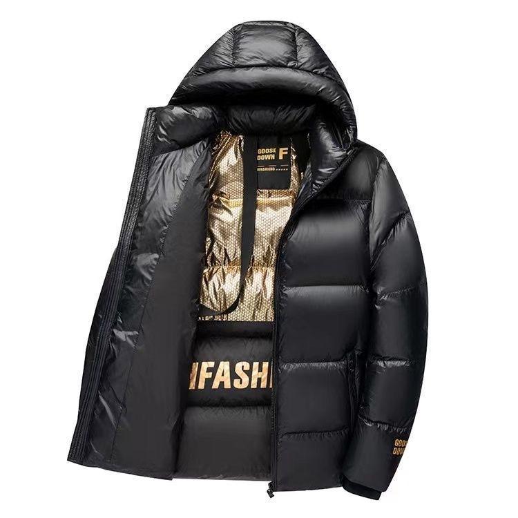 Black and gold cotton-padded clothes women's short winter new women's clothing cotton-padded jackets thickened hooded cotton-padded clothes trend