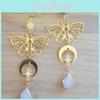 Bohemian Gold Moon And Sun Butterfly Dangle Earrings For Women