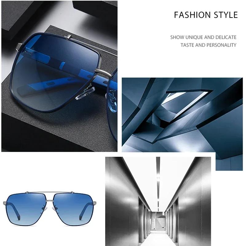 Fashion Square Polarized Sunglasses Men High Quality Spring Hinge Sun Glasses Anti-glare Driving Travel UV400 Lens Goggles