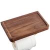 HeMu-Black Walnut Paper Towel Rack, Bathroom Shelf, Toilet Paper Rack, Roll Paper Rack, Wall Hanging Wood