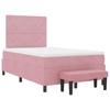 Boxspring Bed with Headboard Pink 190 X 120 Cm Velvet