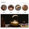 Hand Hammered Copper Teapot 1L Vintage Style Kettle Gongfu Tea Brewing With Charcoal Stove