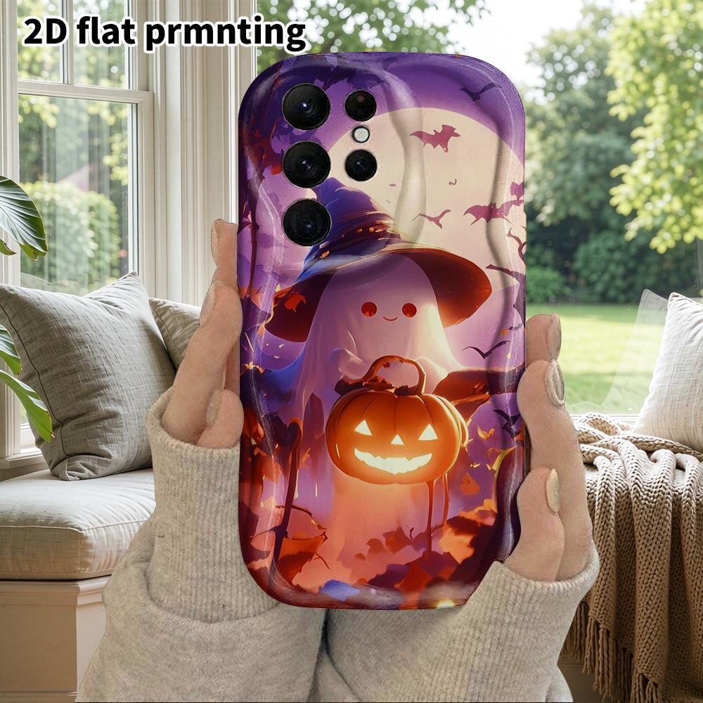 Phone Case: 2D Flat Samsung Galaxy A34 A35 M05 M06 S20 S22 S21 FE Plus 5G Protective Case, Couple Style, Dreamy Illustration, Christmas and Halloween 