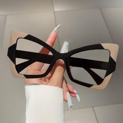 Modne okulary w stylu kociego oka oversize dla kobiet Modna oprawka w kontrastowych kolorach Okulary