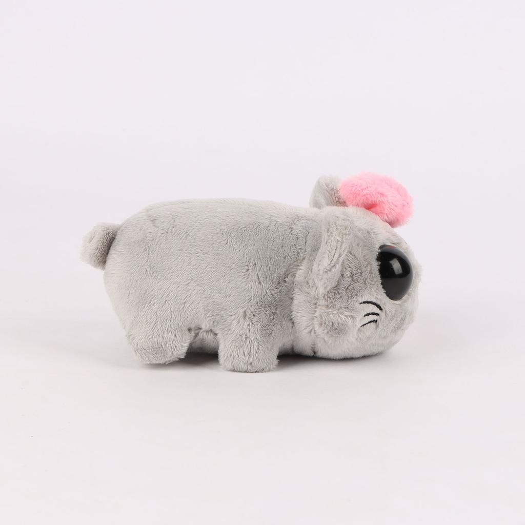 15cm Grey Big Eyed Hamster Plush Toys Bow Hamster Plush Doll Soft Stuffed Animal Toy Cute Plushies Kids Birthday Halloween Gifts