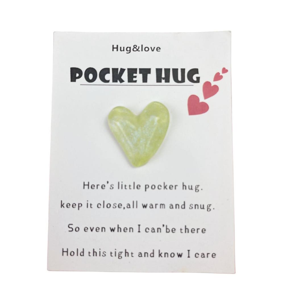 Cute Resin Colored Floral Heart Shaped Pocket Blessing Card