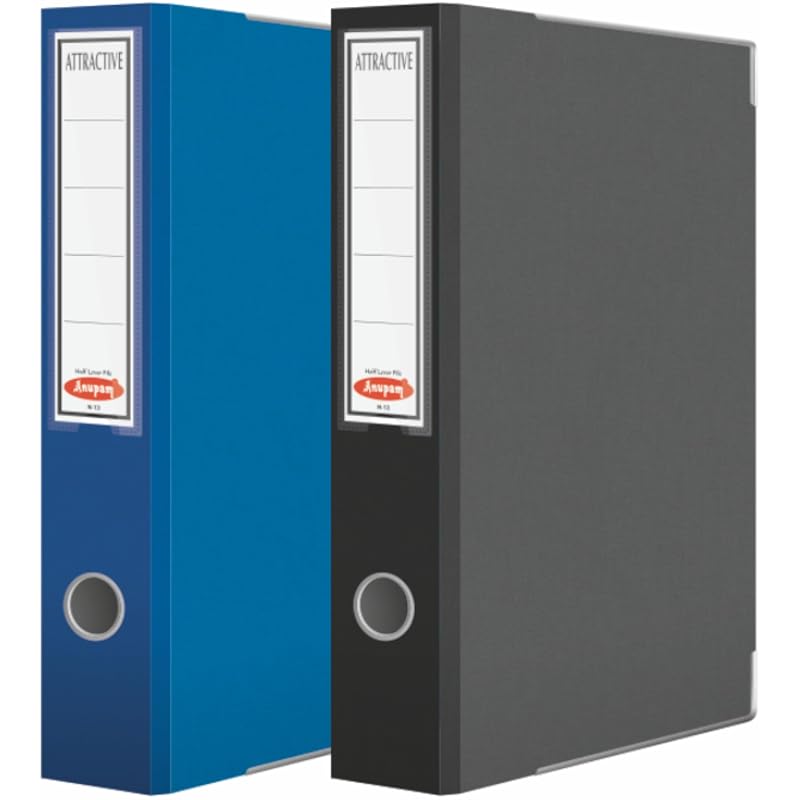Anupam Attractive Ring File N13-22 X 26 X 8 Cm - Robust Textured Cover - Finger Grip Hole For Office School Home Supplie