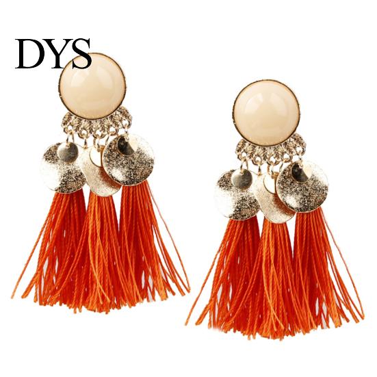 1Pair Women Bohemian Tassels Sequins Ear Stud Dangle Earrings Banquet Jewelry