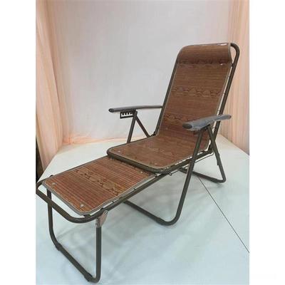 Foldable Bamboo Reclining Chair - Perfect for Office Naps, Balcony Relaxation, Beach Leisure, and Cooling Comfort with Rattan Backrest.