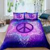 Purple Leopard Print Three-Piece Quilt Cover 3D Digital Printing Bedding Set Bed Cover