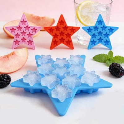 Forma de Silicone para Cubos de Gelo em Forma de Estrela Molde Flexível de Grau Alimentício para Gelo Doce Chocolate Prato de Liberação Fácil Lavável na Máquina de Lavar Louça Ferramenta Criativa para Assar