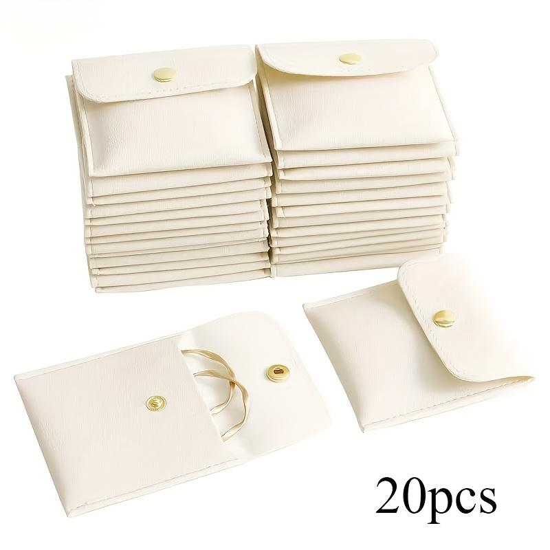 20 Stück Kunstleder Schmuckbeutel, Verschiedene Farben Druckknopfverschluss Taschen für Ringe, Anhänger, Halsketten - Perfekte Aufbewahrungslösung, Schmuckorganizer