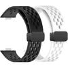 2pcs Bands for Huawei Watch Fit 3, Soft Silicone Wristband with Folding Clasp Breathable Smartwatch Watch Strap Sports Replacement Band Compatible
