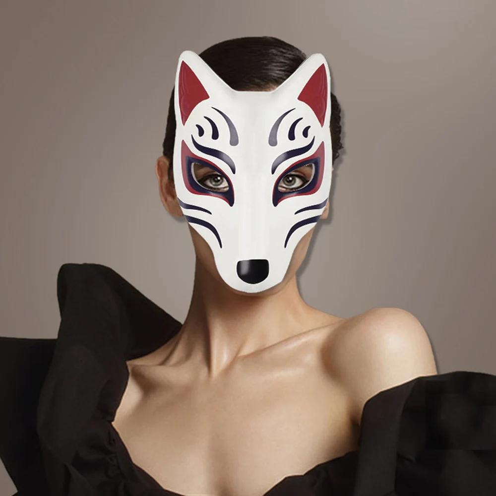 Diy Hand-Painted Mask Blank White Paper Mask Halloween Costume Accessory Cosplay Cosplay Mask For Fox-Themed Events Halloween