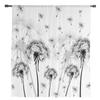 Black And White Dandelion Plant Sheer Curtains for Living Room Decoration Window Curtain Kitchen Tulle Voile Organza Drapes