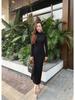 Elegant High-End Autumn Winter Dress: Warm, Semi-High Collar, Slimming Socialite Style