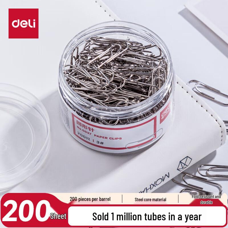 Deli 29mm Nickel Plated Paperclips