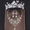 Luxus Kristall Krone Halskette Ohrring Set Strass Schmetterling Braut Schmuckset Braut Hochzeit Haarschmuck Schmuck Krone