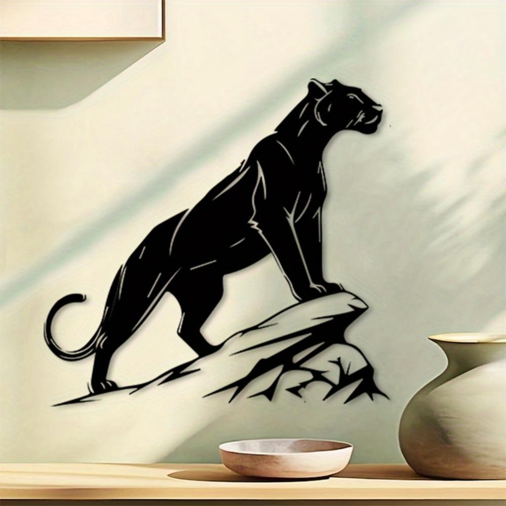 Metal Leopard Wall Sculpture Office Decor Man Cave Halloween Gift Powder Coated Art