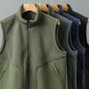 Men's Fleece Vest Winter Sleeveless Warm Stand Collar Jackets Basic Men's Chlothing