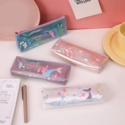 1 Piece Cute Mermaid Pearl Pen Pencil Bag Stationary Receive Tools Makeup Pouch Cosmetics Case