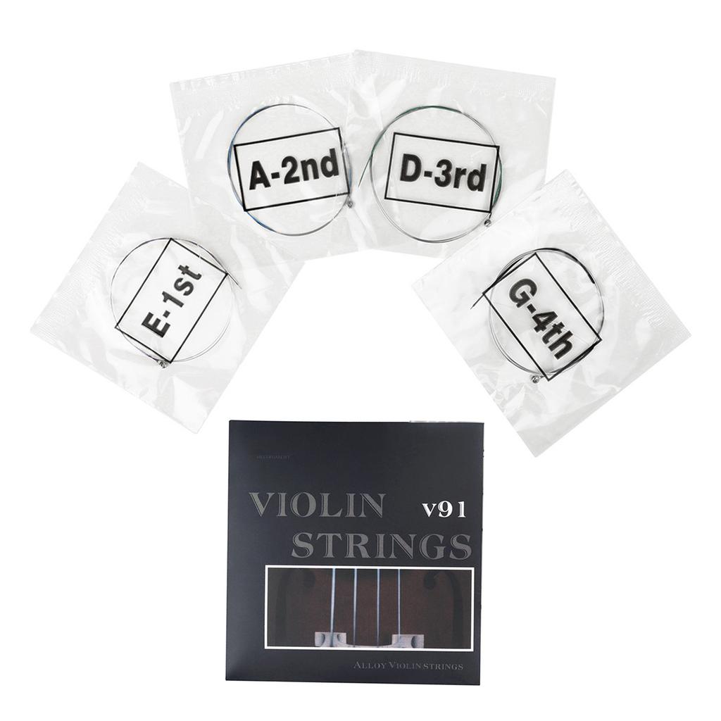 Violin Strings Replacement Full Set with Steel Core Nickel Plated Ball End Nickel Chromium Wound Musical Instrument Part