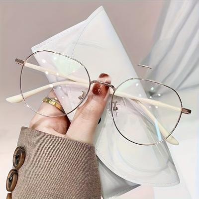 5 Stück Damen Retro Übergröße Ovaler Rahmen Brille Einfaches Design für den täglichen Gebrauch und besondere Anlässe