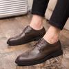 Men's Large Size Spring Leather Brogue Shoes - Casual & Formal Lace-up Low-tops