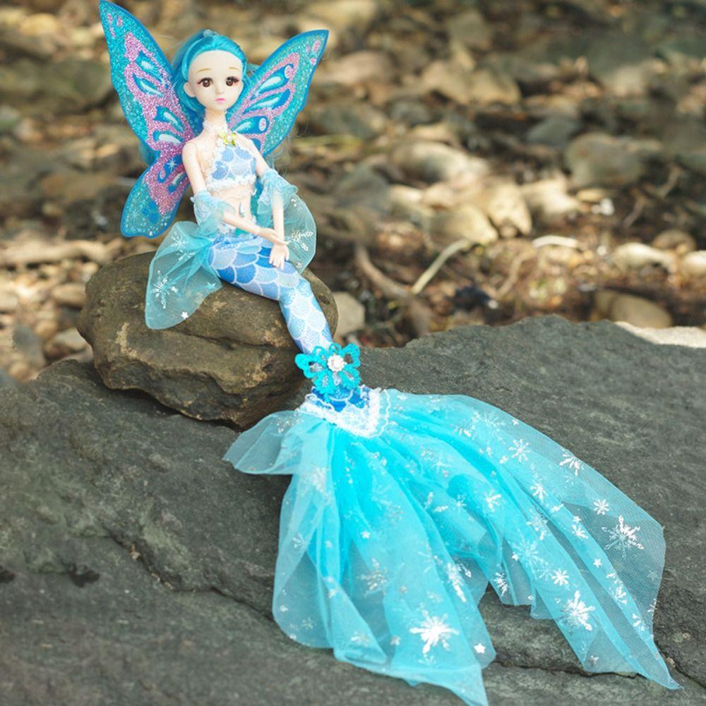 11 Movable Joints Mermaid Doll 17.7in Girl Children Toys Princess Doll (with Lights and Music)