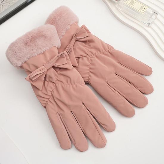 Women Waterproof Ski Gloves Windproof Fleece Lined Thermal Touchscreen Gloves Winter Warm Gloves with Fuzzy Cuffs for Snowboarding Hiking Snowmobiling